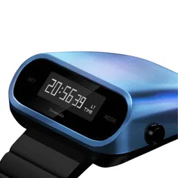 ZAADRAN Men Dial & Stainless Steel Straps Digital Automatic Watch Titanium Blue Black image 2