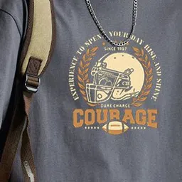 StyleCast Men Printed Hooded Extended Sleeves Raw Edge T-shirt image 2