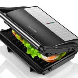 Concord Sandwich Maker, Griller, Toaster | 1000 Watts | 180° Opening | Oil Drip Tray | 1.5 Meter Long Cord | Black, Silver image 1