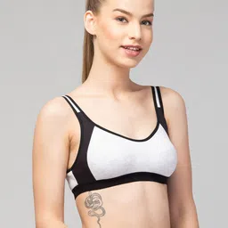 Apraa & Parma Pack Of 2 Colourblocked Full Coverage Sports Cotton Bra image 3