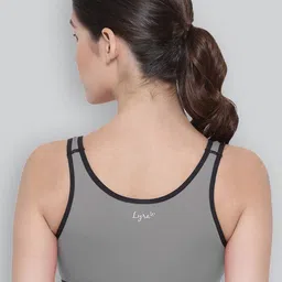 LYRA Colourblocked Full Coverage Non Padded Cotton Workout Bra- All Day Comfort image 3