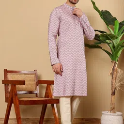 MULTI SHADES Men Ethnic Motifs Embellished Thread Work Kurta image 2