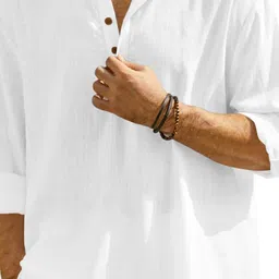 ZELINCO Men Thread Work Kurta image 4
