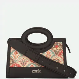 alt by zouk ZOUK Floral Printed Structured Jute Sling Bag-picture-14