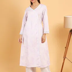 QISSA Women Floral Printed Regular Kurta with Trousers-picture-38
