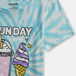 BONKIDS Girls Typography Printed Extended Sleeves Applique T-shirt image 5