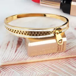 DressBerry Gold Plated American Diamond Bangle-Style Bracelet-picture-40