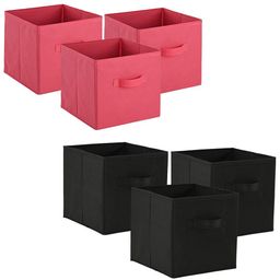Kuber Industries Pink 6 Pieces Multi-Utility Square Shape Storage Organisers-picture-21