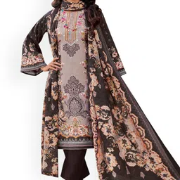 DRAVINAM Trends Floral Embroidered Thread Work Pure Cotton Unstitched Dress Material-picture-18