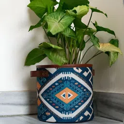 Mona B TaruVastra Blue & White Printed Large Planter image 4