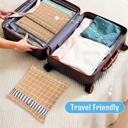 Kuber Industries Brown & Grey 18 Pieces Printed Cotton Regular Saree Organisers image 2