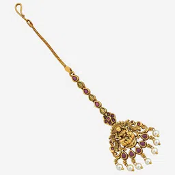 Kushal's Fashion Jewellery Gold- Plated AS Studded Maang Tikka image 4