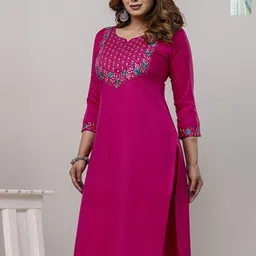 Auzanoor Collection Pack of 2 Women Embroidered Cotton Straight Kurta-picture-19