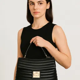 ESBEDA Women Textured Baguette Quilted Satchel Bag image 2