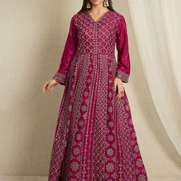 Miss Ethnik Embroidered A-Line Ethnic Dress-picture-11
