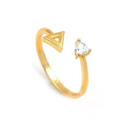 ARTKLIM Gold-Plated CZ-Studded Adjustable Finger Ring image 3