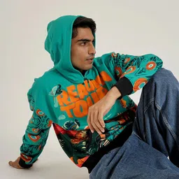 Clazzey Men Printed Hooded Sweatshirt image 4