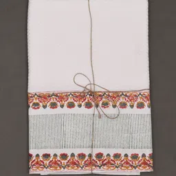 JAYPORE White & Red Floral Printed Cotton 210 GSM Bath Towel image 3