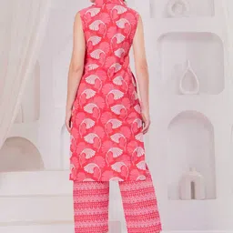 KALINI Floral Printed Regular Pure Cotton Kurta With Trousers image 2