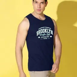 WOOSTRO Men Pack of 2 Typography Printed Round Neck Cotton Slim Fit Sports T-shirts image 5