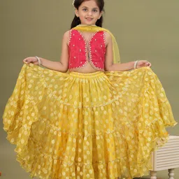 MASTARANG Girls Embroidered Ready to Wear Lehenga & Blouse With Dupatta image 1