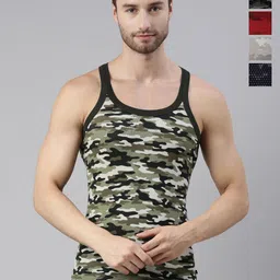 DIXCY SCOTT MAXIMUS Pack Of 5 Printed Pure Cotton Gym Vests MAXGV17 IMPEL-VST-1/5-image-75
