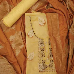 SHADOW & SAINING Floral Embroidered Unstitched Dress Material-picture-21