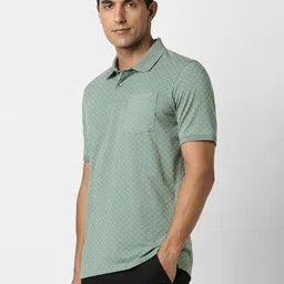 Peter England Geometric Printed Polo Collar Cotton T-shirt image 3