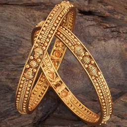 kushal's fashion jewellery Kushal's Fashion JewellerySet Of 2 Gold-Plated Stone-Studded Bangles-picture-26