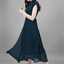 Krunal Raiyani Georgette Fit & Flare Maxi Dress image 5