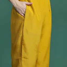 Indo Era Women Ethnic Motifs Regular Thread Work Kurta with Trousers & With Dupatta image 2