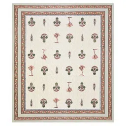 Urban Jaipur Orange & Red Floral 220 TC King Bedsheet with 2 Pillow Covers image 4