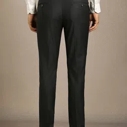 Louis Philippe Men Textured Flat Front Formal Trousers image 4