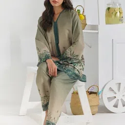 ROMONIA Printed V-Neck Long Sleeves Tunic With Palazzos image 5