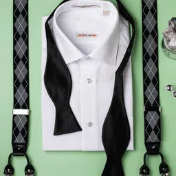 The Tie Hub Men Accessory Gift Set With Argyle Suspender with Self-Tie Bow Tie & Cufflinks-picture-10