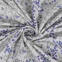 Rudra Bazaar Blue & Green Floral Printed 210 TC Cotton King Bedsheet Set 2.75 m x 2.30 m image 2