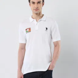 U.S. Polo Assn. 135 Anniversary Graphic Printed Polo Collar Pure Cotton Slim Fit T-shirt image 5