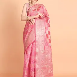 Areca Designer Ethnic Motifs Zari Organza Banarasi Saree-picture-37