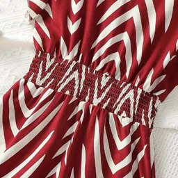 YK Print Flutter Sleeve Fit & Flare Dress image 3