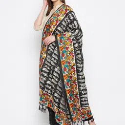 Clora Creation Black & White Ethnic Motifs Printed Dupatta image 4