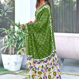 BEYOND ETHNIC Floral Pure Cotton Saree image 4