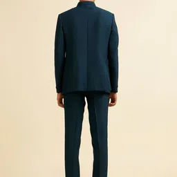 Manyavar Self Designed Embroidery Tailored-Fit Single-Breasted Three-Piece Suit image 4