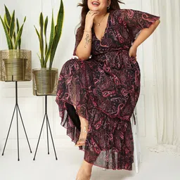 Miss Chase A+ Print Chiffon Maxi Dress image 3