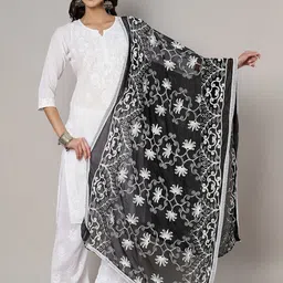 MUFFLY Embroidered Dupatta with Thread Work-picture-27