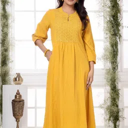 Saffron Threads Bishop Sleeve A-Line Midi Dress-picture-24