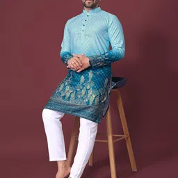 AKSHAT CREATION Men Ethnic Motifs Embroidered Regular Kurta with Trousers-picture-15