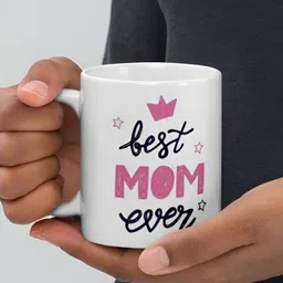 Mr UVD White & Pink Typography Printed Ceramic Glossy Mug - 350 ml image 2