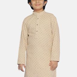 SG YUVRAJ Boys Geometric Embroidered Mandarin Collar Sequinned Straight Kurta-picture-17