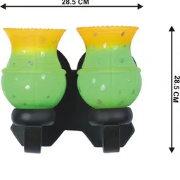 1ST TIME Green & Yellow Printed Wood Traditional Rectangle Shaped Wall Lamp image 4