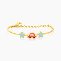 SWASHAA Twinkle Red Car Charms Kids 18K Gold-Plated Kada Bracelet-image-18